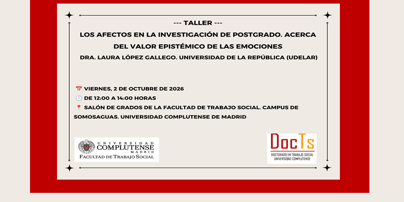 Los afectos en la investigación de postgrado. Inscripciones.